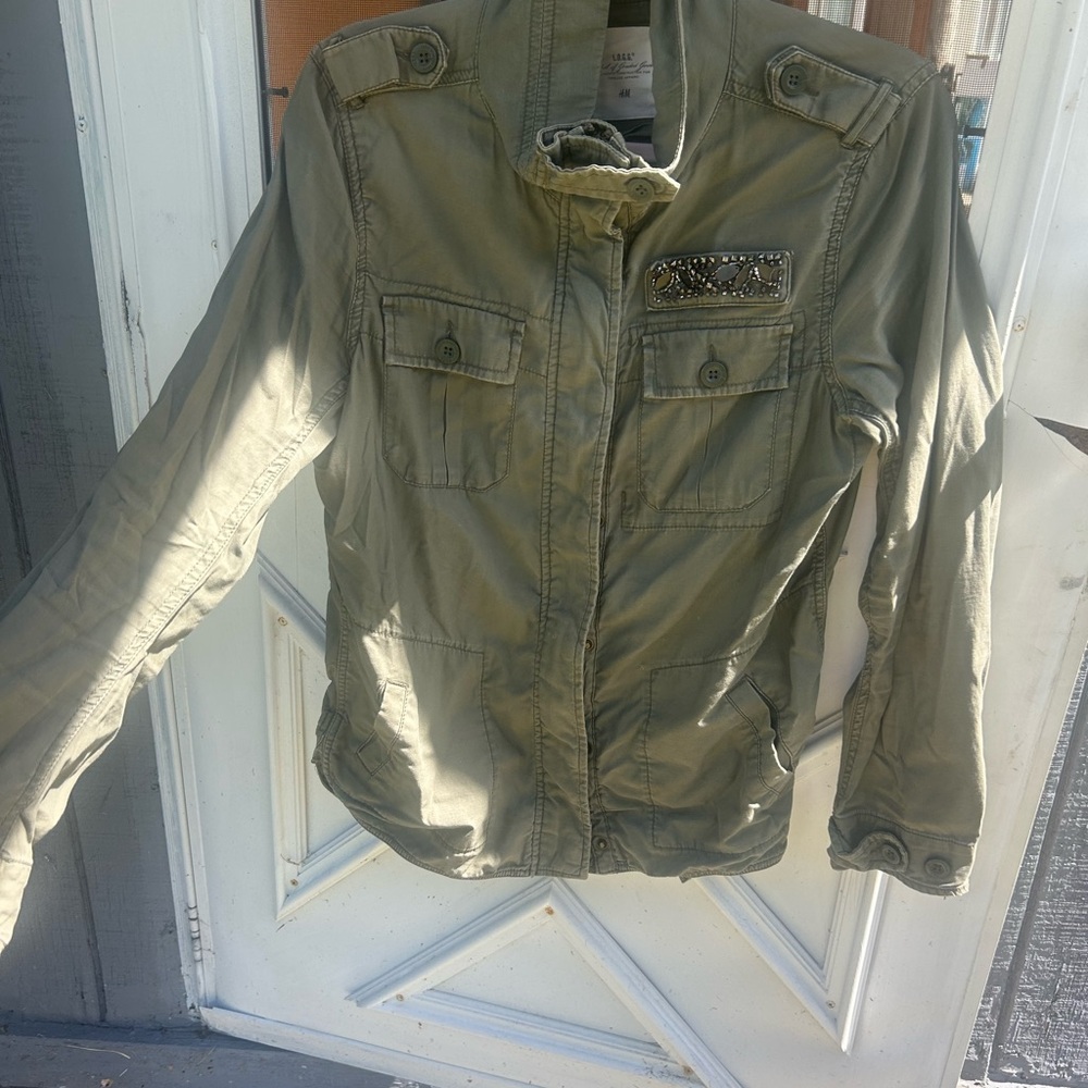 H&M Khaki Utility Jacket for Women